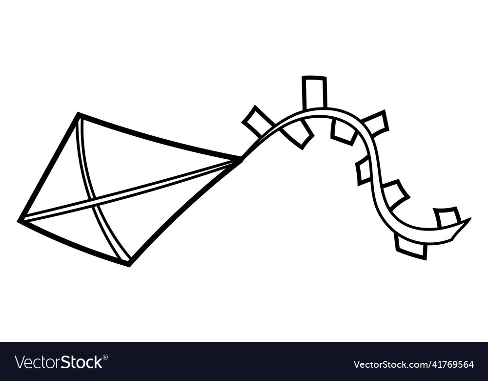 Kite outline Royalty Free Vector Image - VectorStock