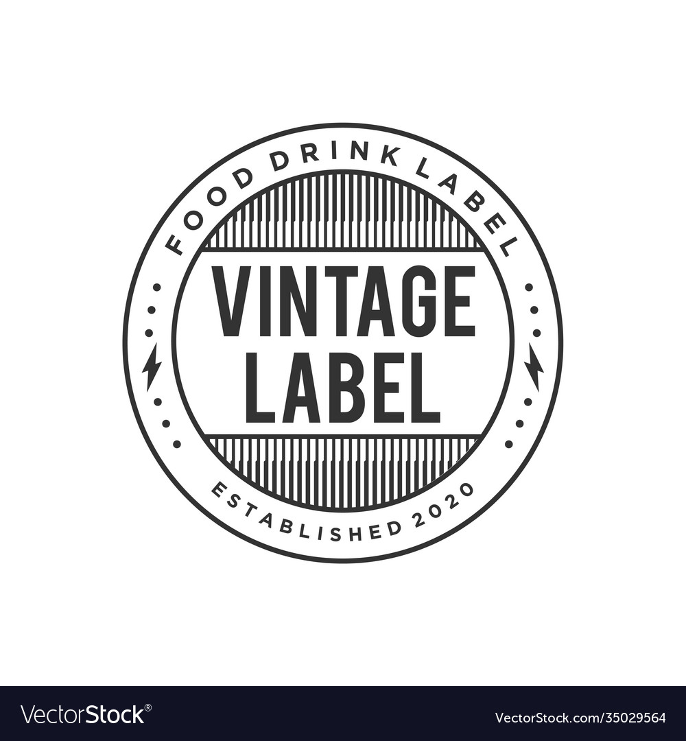 Label logo vintage style minimalist design