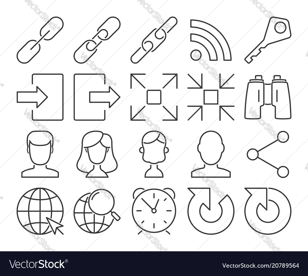 Modern Line Icon Set - User Interface