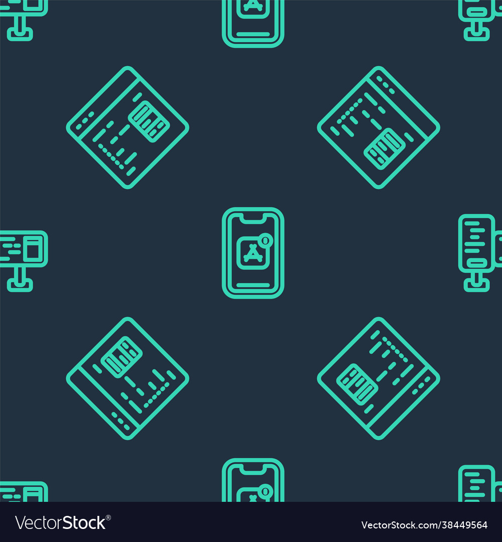 Set line mobile apps software and computer vector image Set line mobile apps software and computer