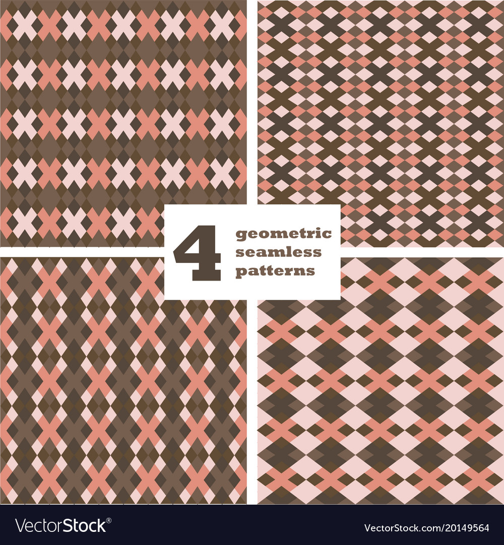 Set of geometric seamless pattern abstract