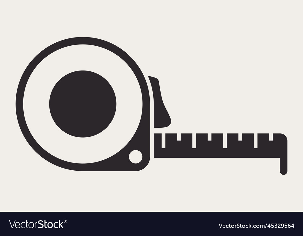 Tape measure icon isolated measuring equipment