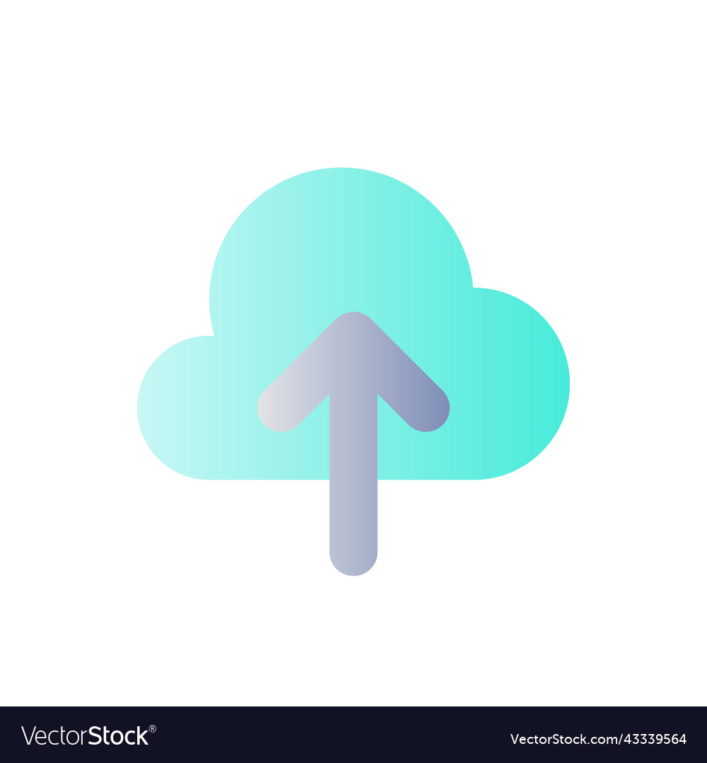 Upload to cloud flat gradient color ui icon vector image Upload to cloud flat gradient color ui icon