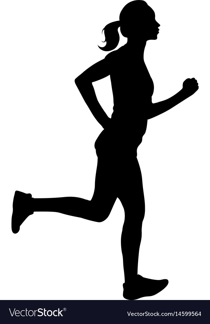 Download Woman running silhouette Royalty Free Vector Image