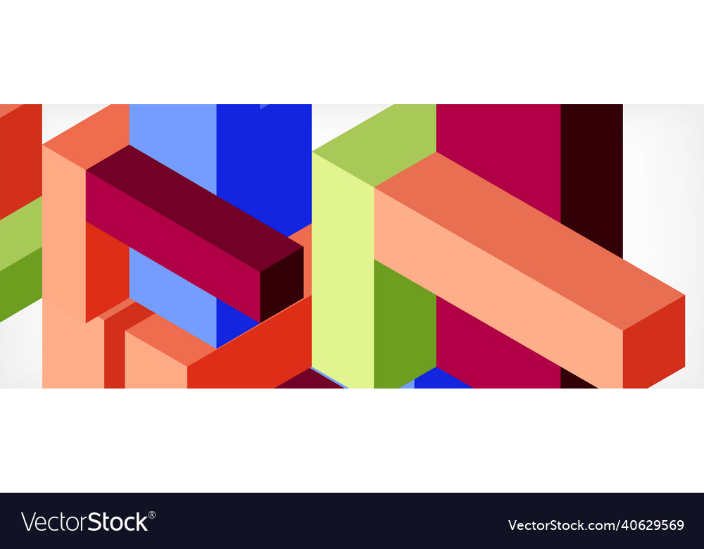 Abstract background 3d cubes cubic elements vector image Abstract background 3d cubes cubic elements