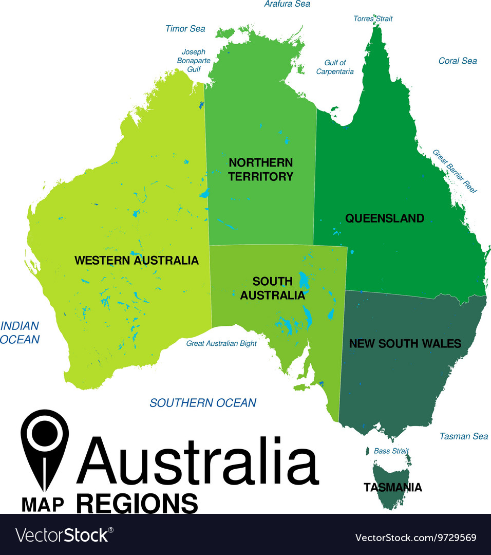 Australia map Royalty Free Vector Image - VectorStock