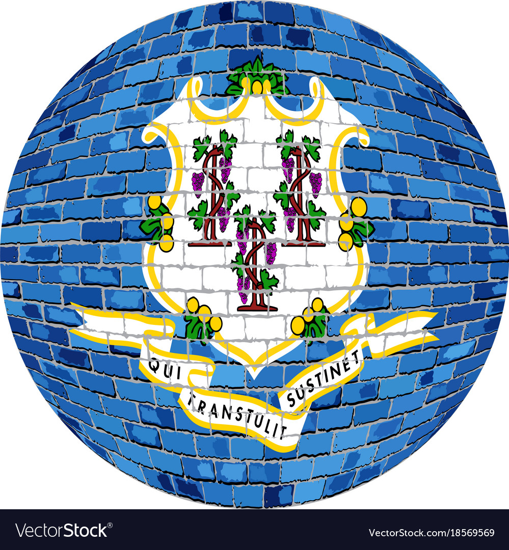 Ball with connecticut flag Royalty Free Vector Image