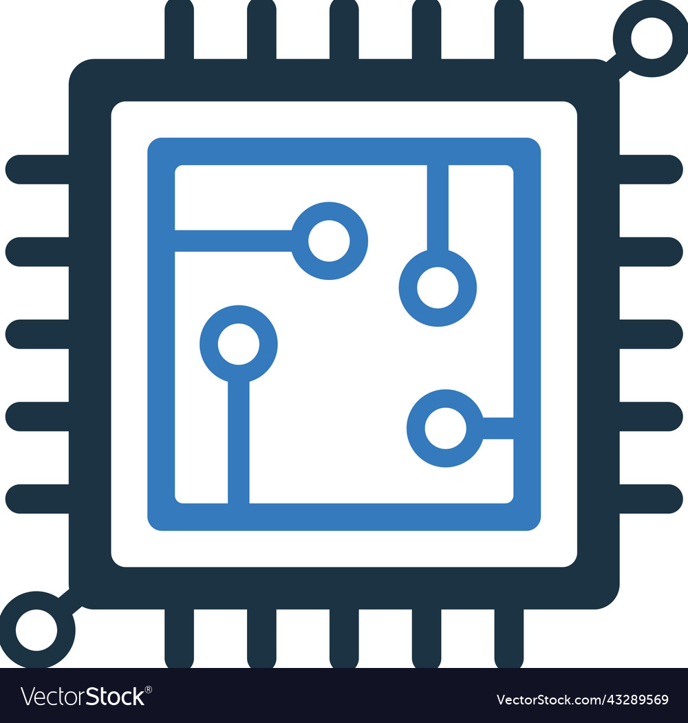 Chip-Schaltung Mikrochip-Prozessor-Symbol einfach