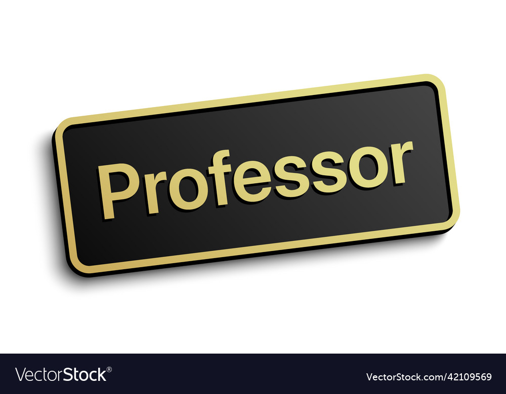 Classic style professor black badge Royalty Free Vector