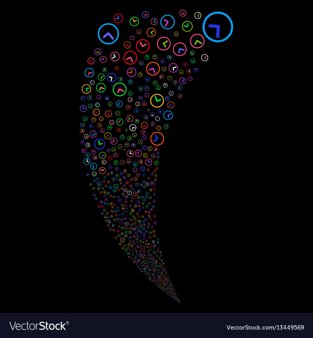 Clock random stream vector image Clock random stream