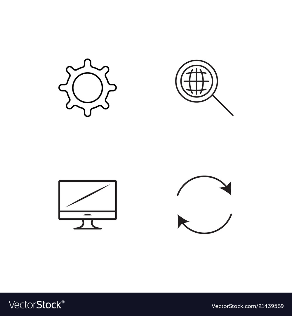 Data analytics linear icons set simple outline