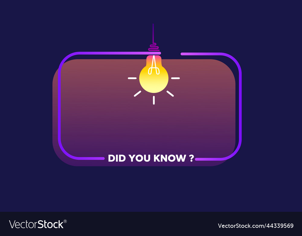 Did you know label design with light bulb and rays