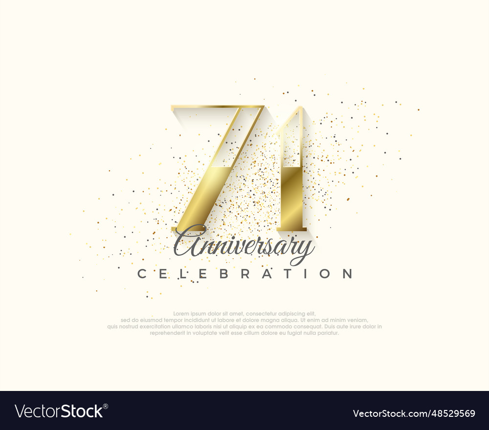 Elegant and luxurious 71st anniversary design Vector Image