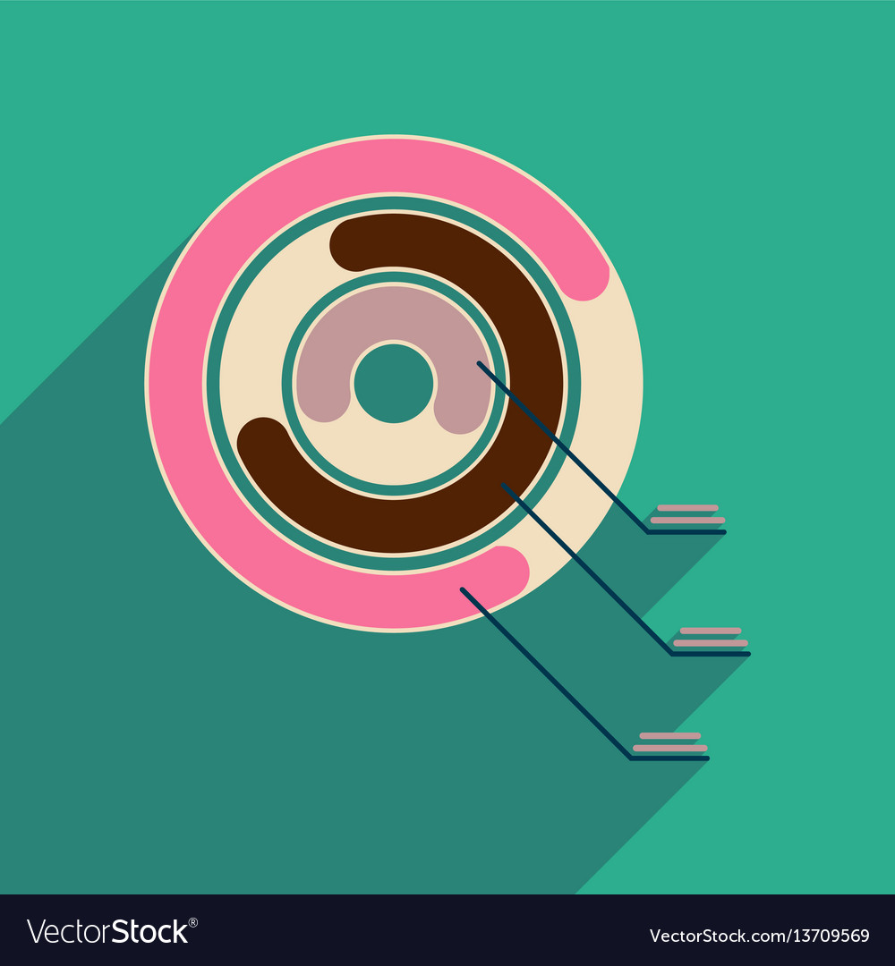 Flaches Web-Symbol mit langem Schattendiagramm