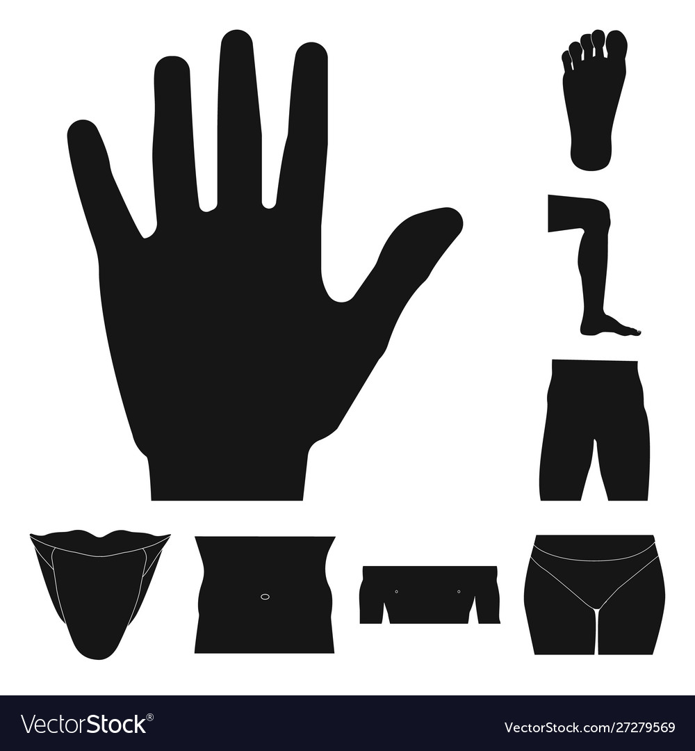 Isolated object human and part sign set