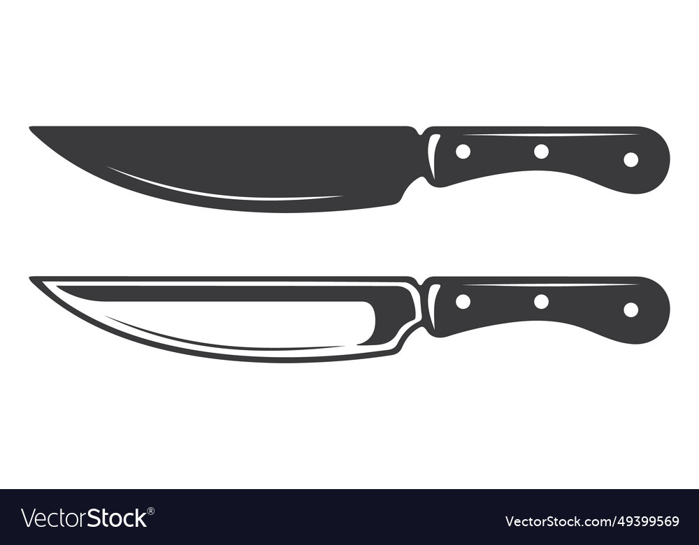 Kitchen knife silhouette Royalty Free Vector Image