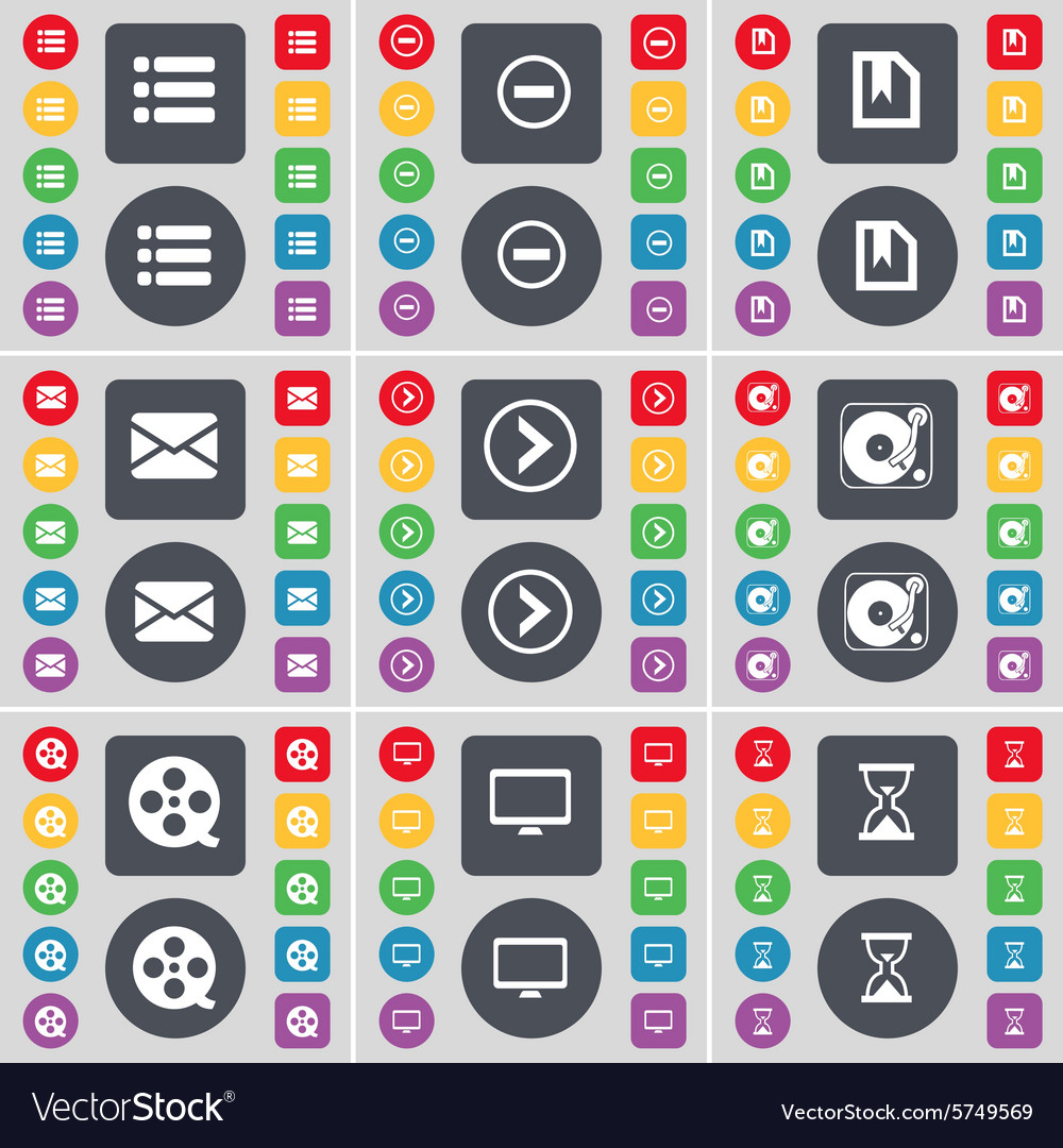 List minus file message arrow right gramophone