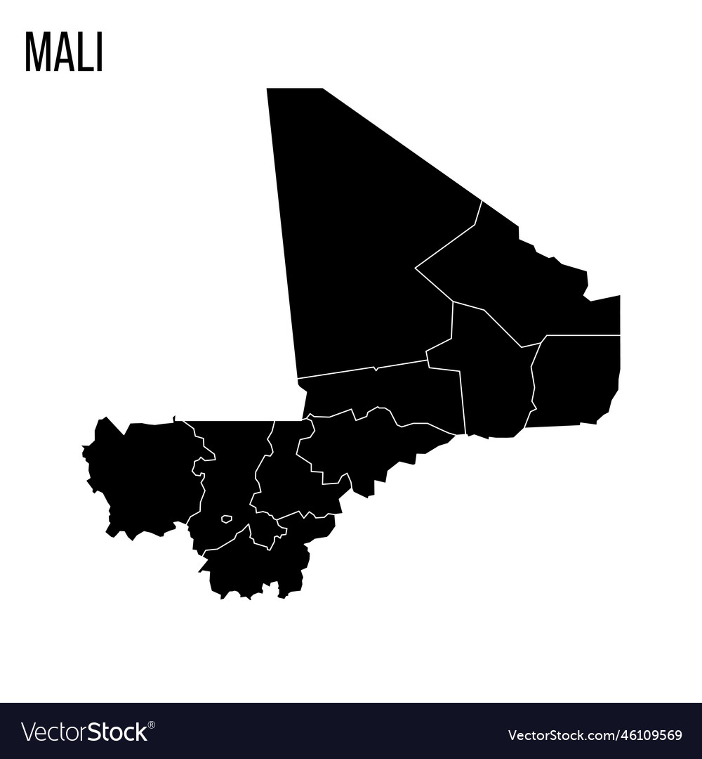 Mali Political Map Of Administrative Divisions Vector Image