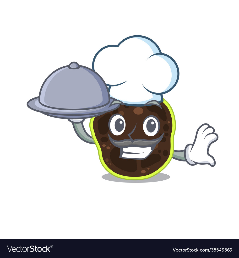 Mascot design firmicutes chef serving food