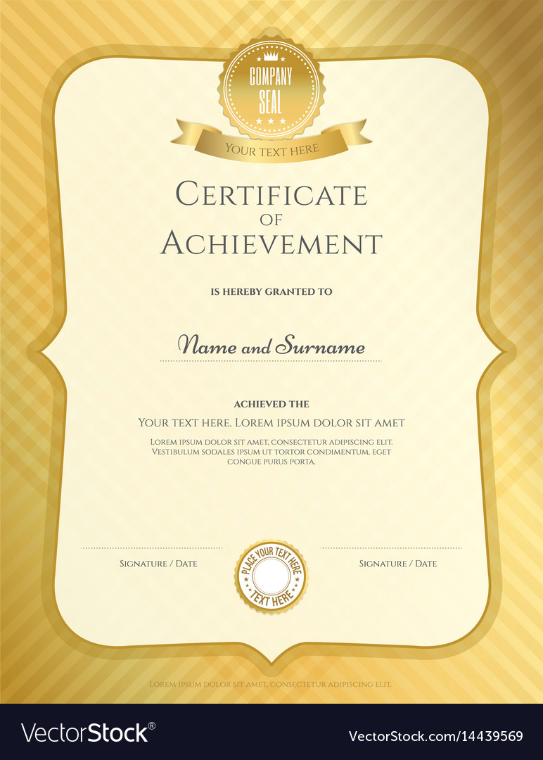 Portrait certificate achievement template in Vector Image