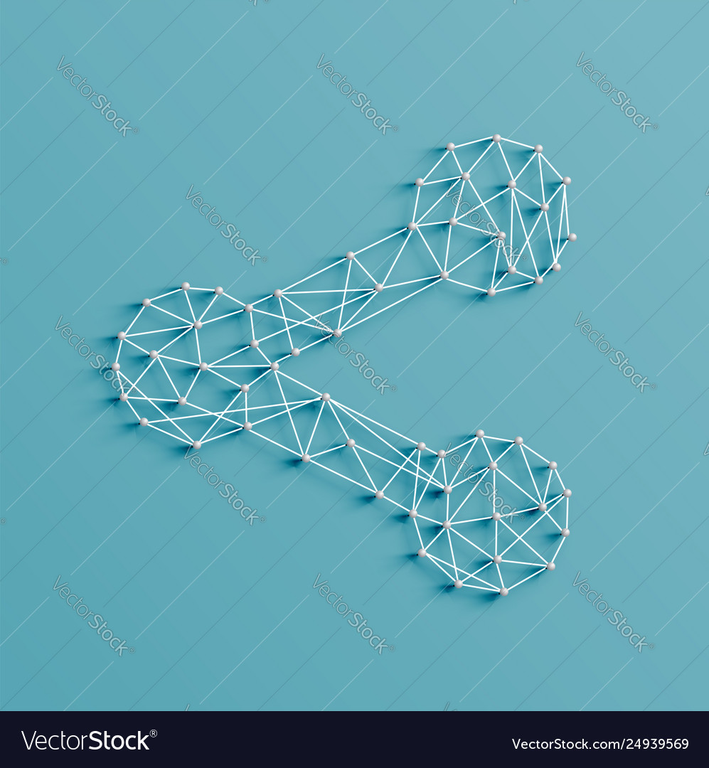 Realistic a share icon made pins and strings vector image Realistic a share icon made pins and strings