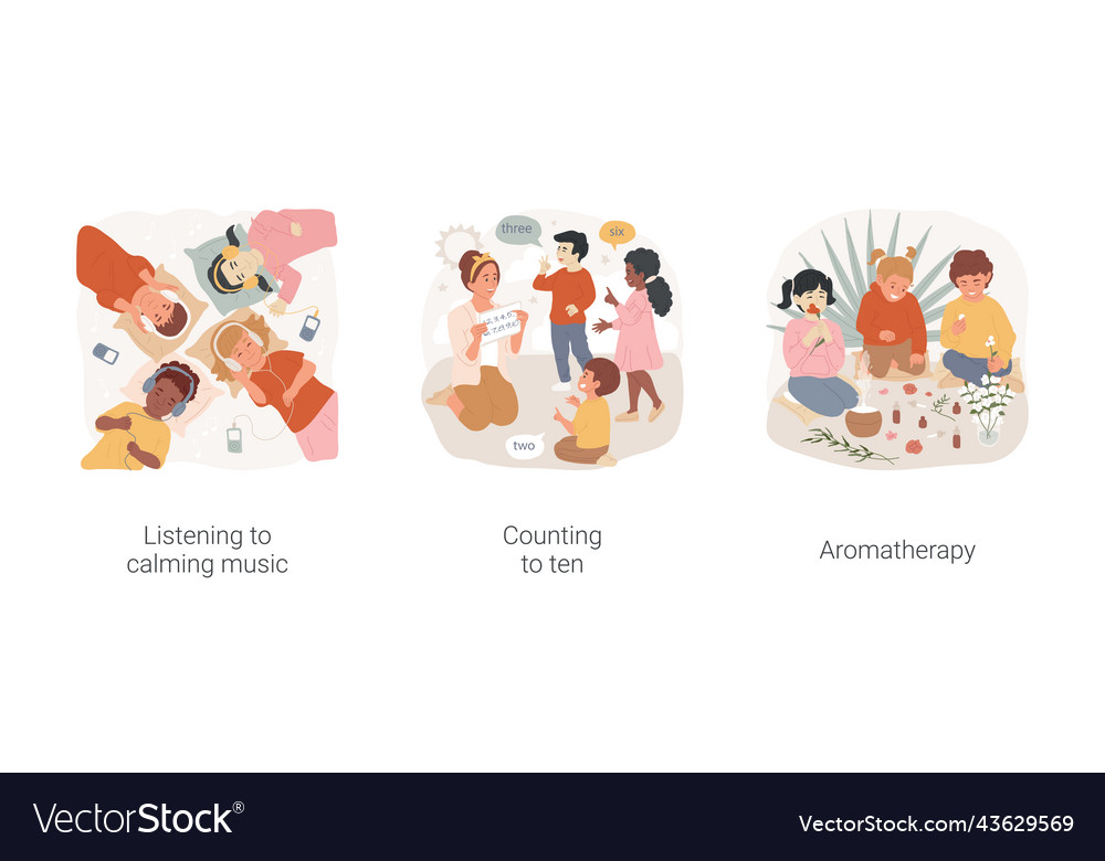 Relaxation sessions for kids with autism isolated Vector Image