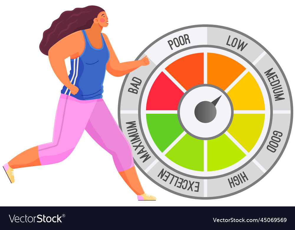 Running person and scale from bad speed to maximum vector image Running person and scale from bad speed to maximum