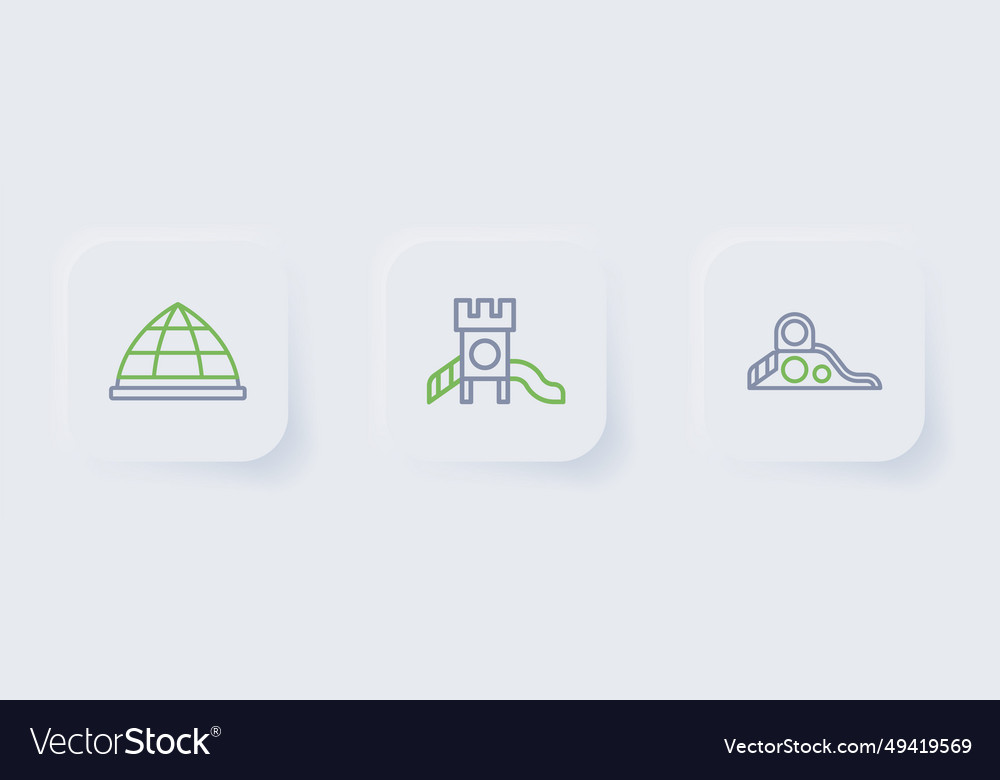 Set line slide playground and climbing vector image Set line slide playground and climbing