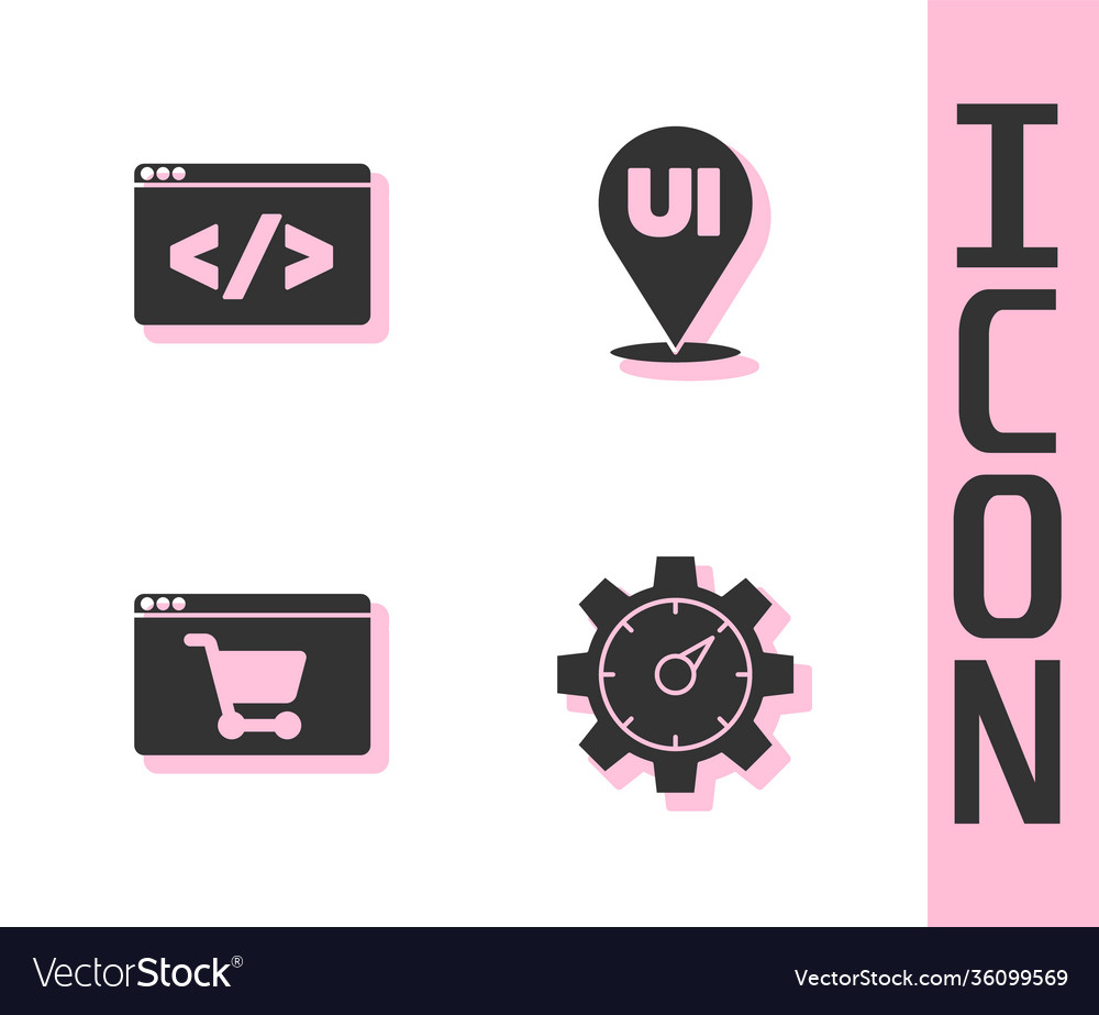 Set website statistic front end development vector image Set website statistic front end development