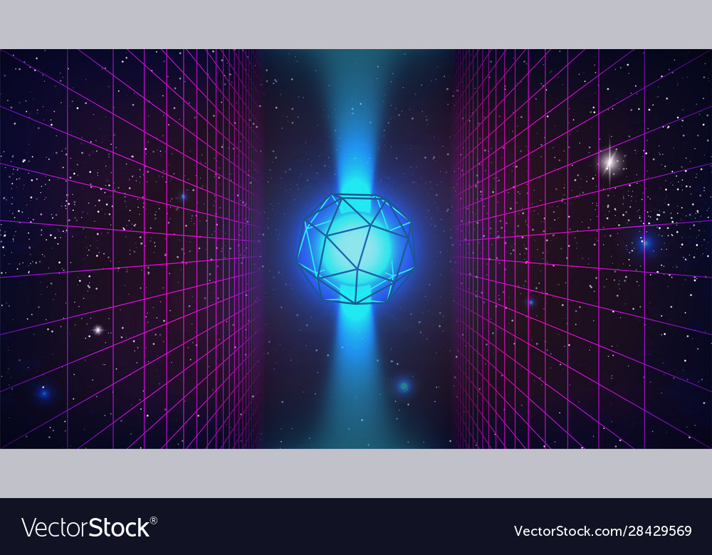 Synthwave abstract background retro futuristic vector image Synthwave abstract background retro futuristic