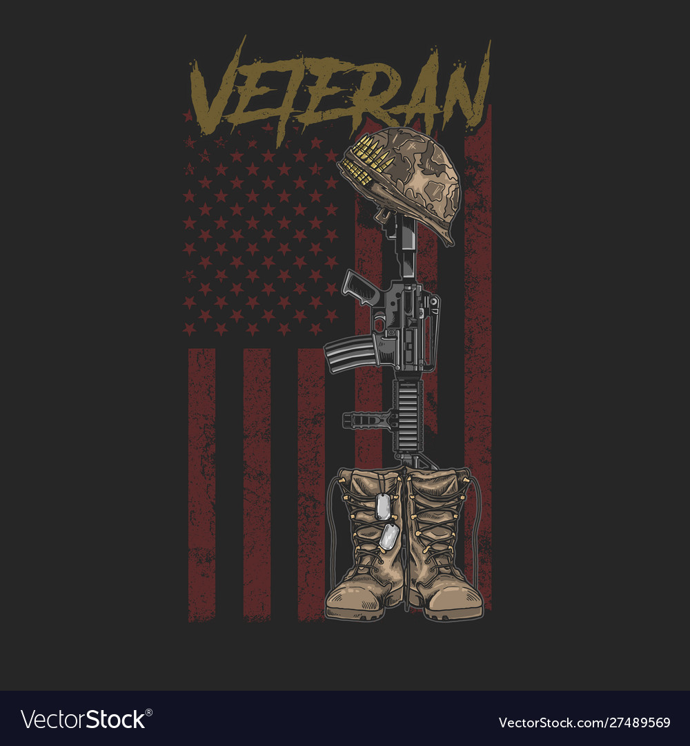 Veteran army boot vector image Veteran army boot