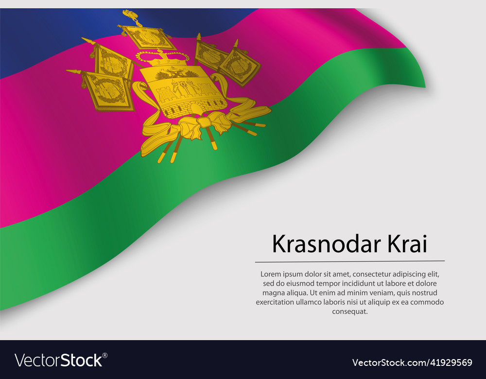 Wave flag of krasnodar krai is a region russia