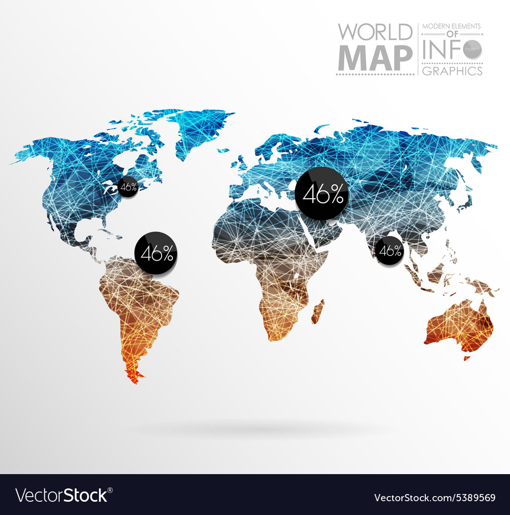 World map background in polygon