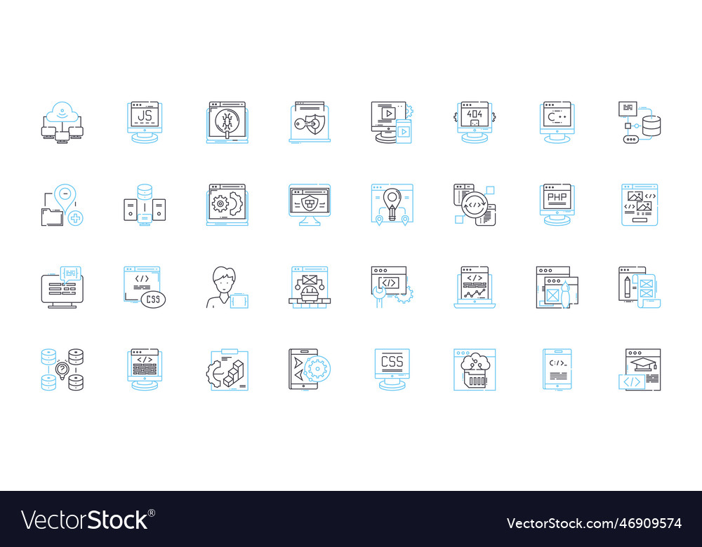 Agile Design lineare Icons setzen Flexibilität vector image Agile Design lineare Icons setzen Flexibilität