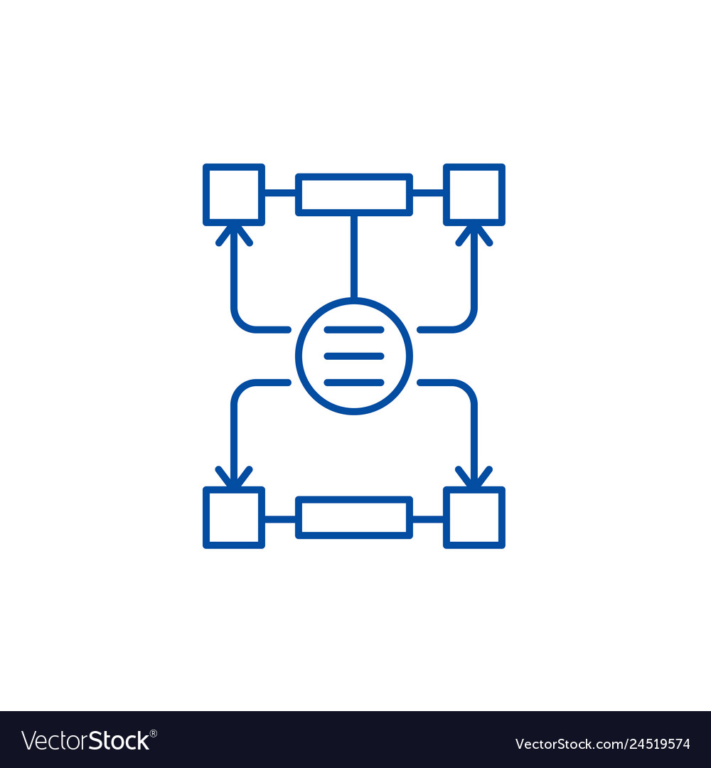 Algorithm of decisions line icon concept