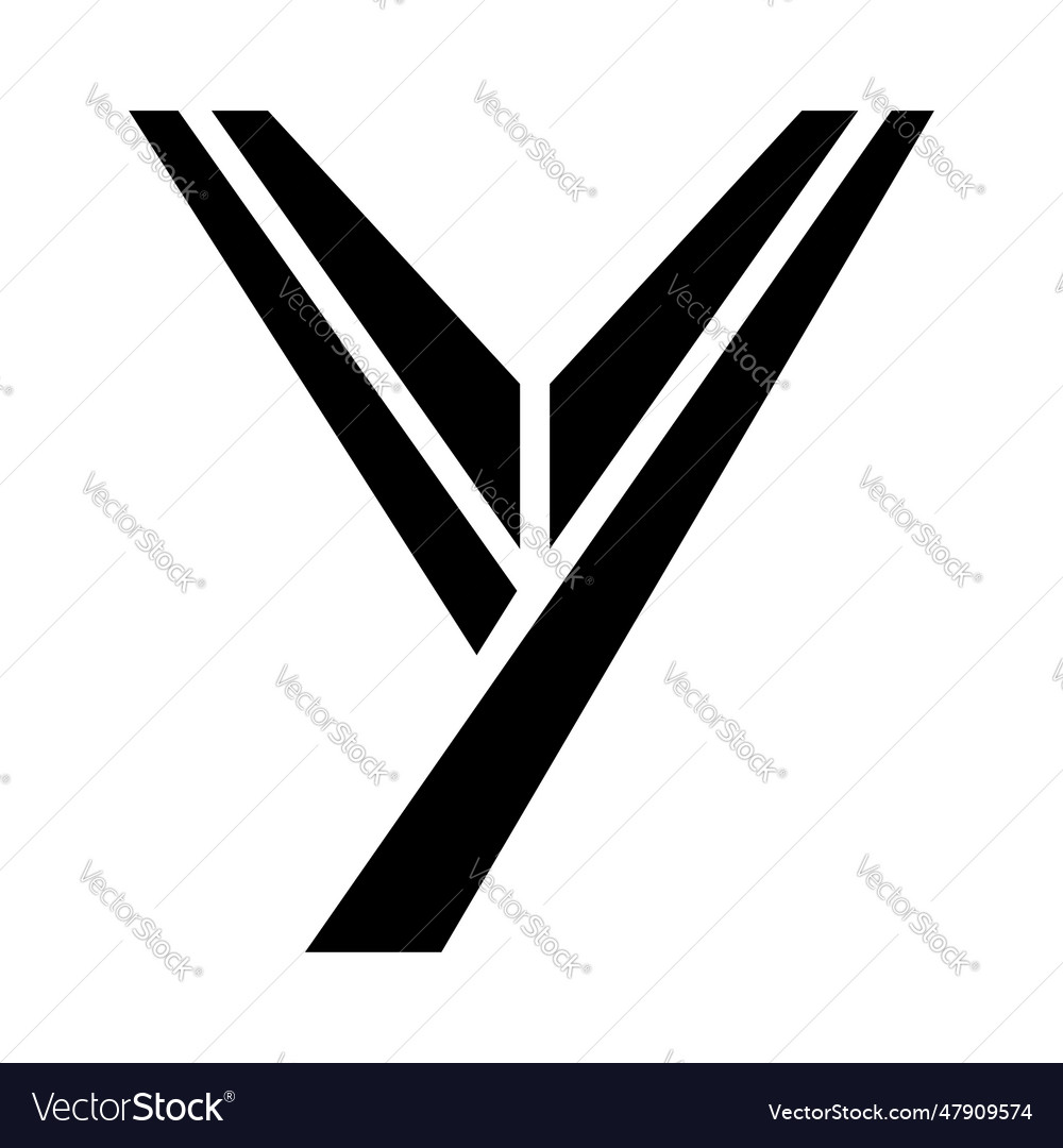 Black uppercase letter y icon Royalty Free Vector Image