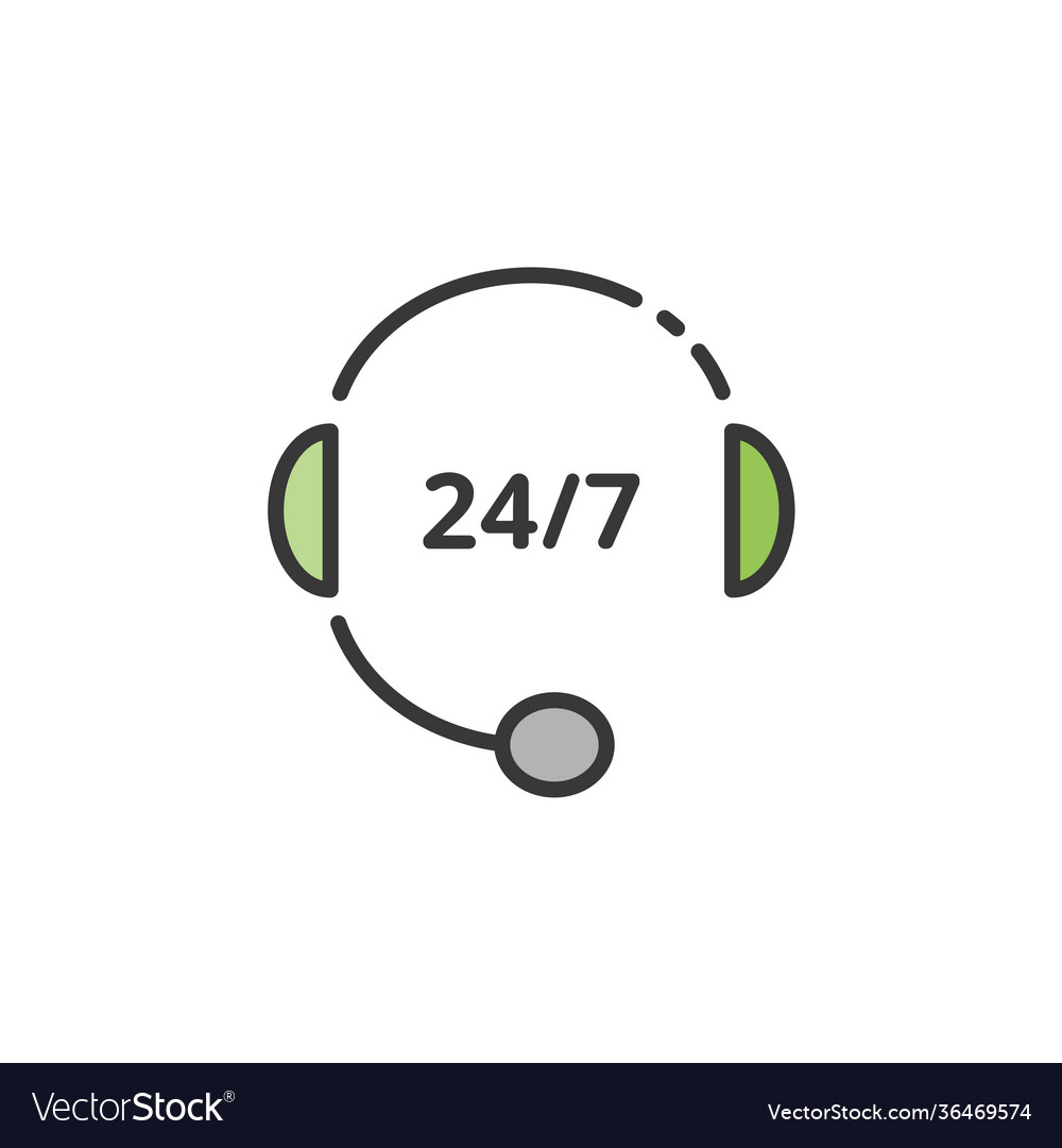 Call center headphone 24 7 phone assistant filled