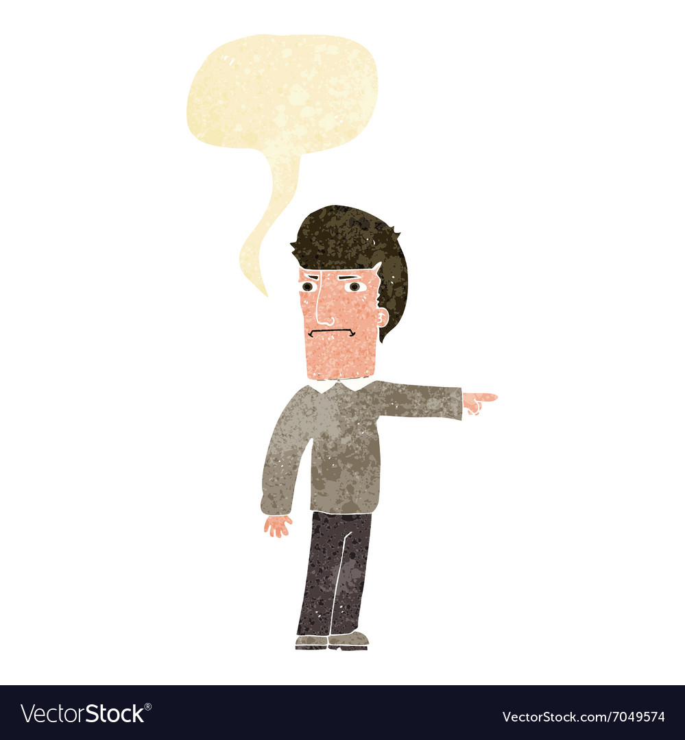 Cartoon man pointing with speech bubble Royalty Free Vector