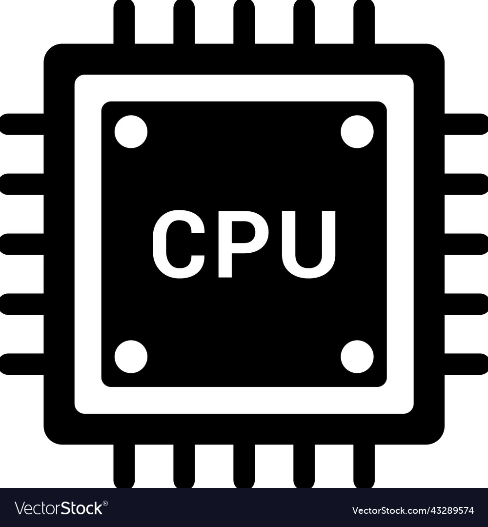 Chip computer cpu processor icon black graphics