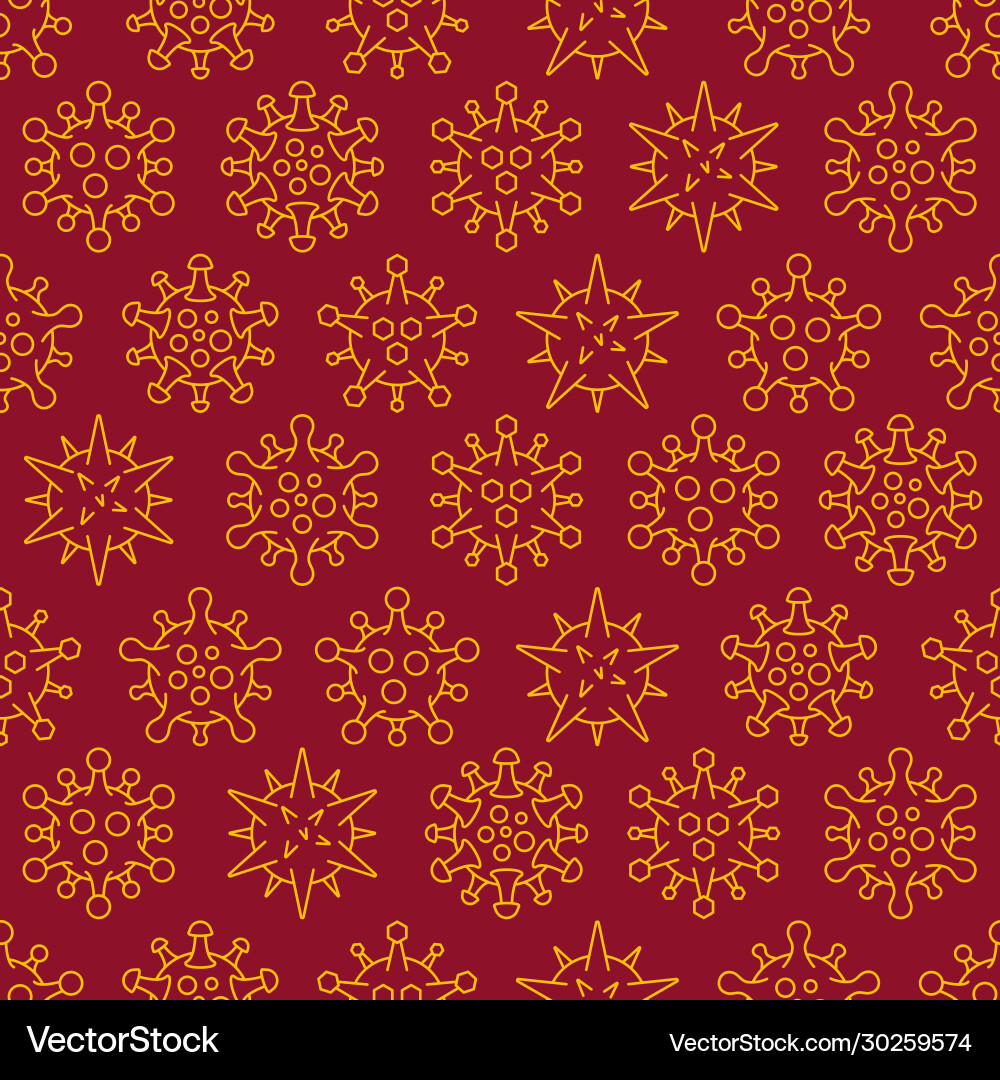 Coronavirus seamless pattern different kinds Vector Image