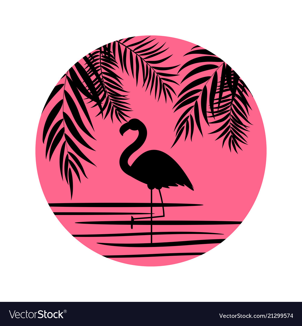 Cute pink flamingo icon Royalty Free Vector Image