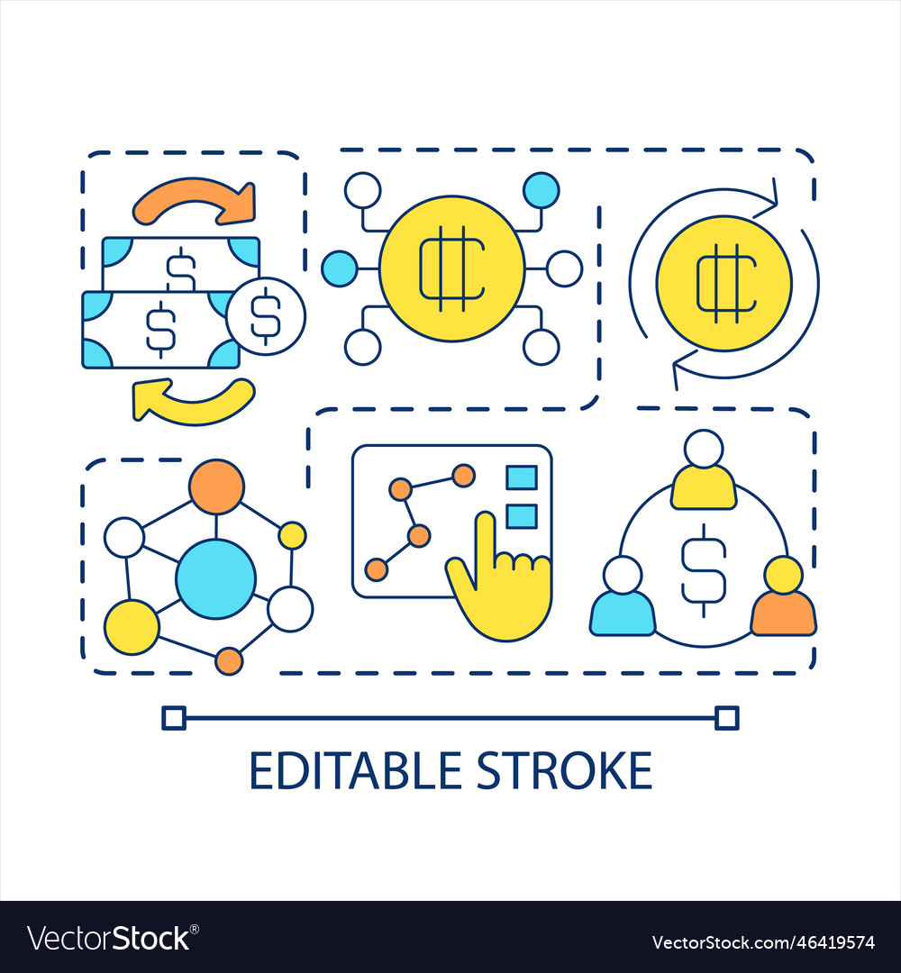Digital financial system concept icon Royalty Free Vector