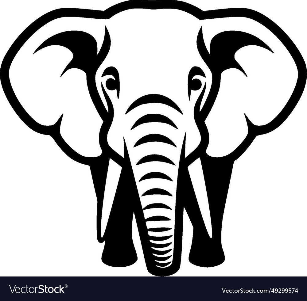 Elephant black and white Royalty Free Vector Image