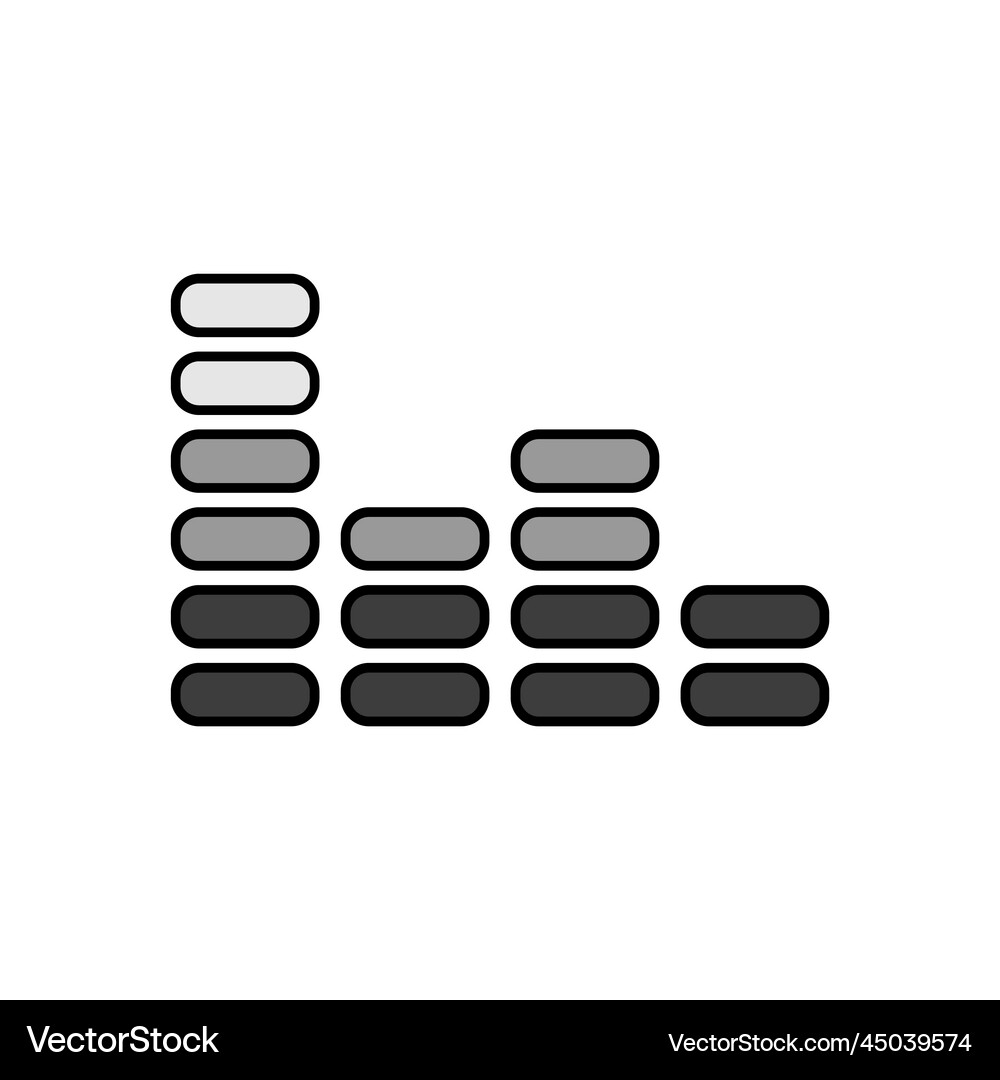 Equalizer frequency with dashes color grayscale Vector Image