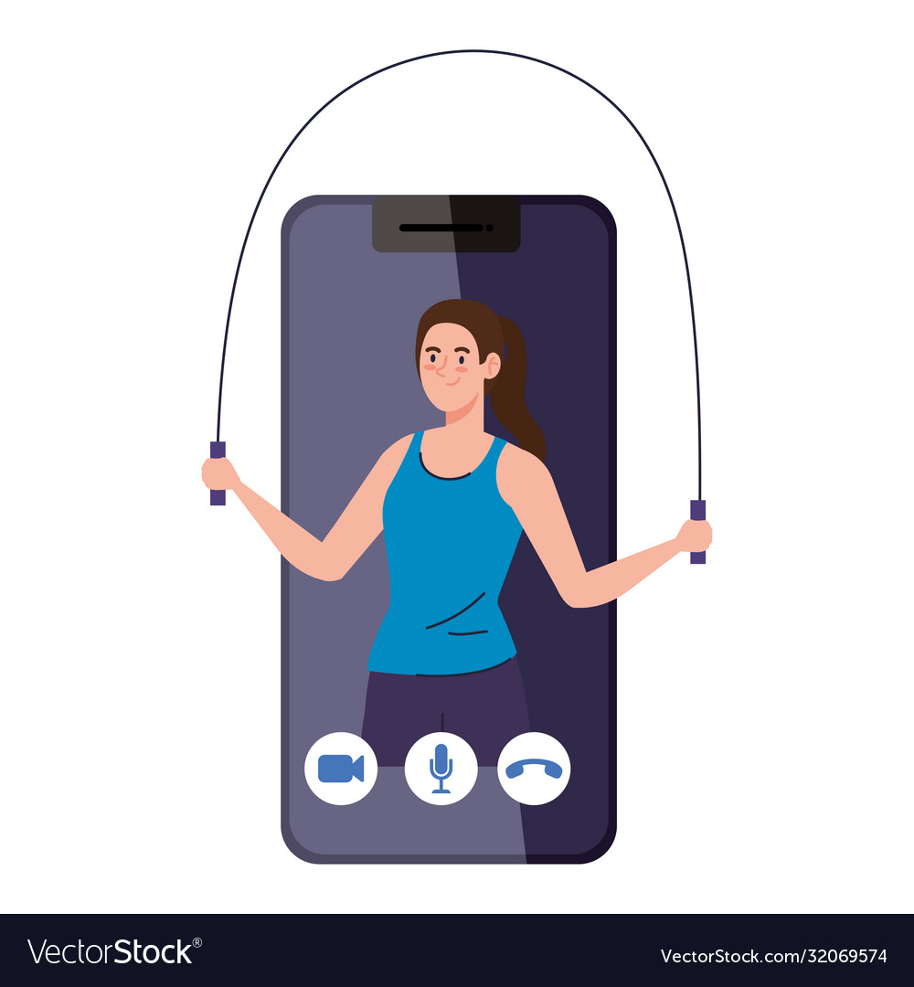 Fitness training and workout app woman