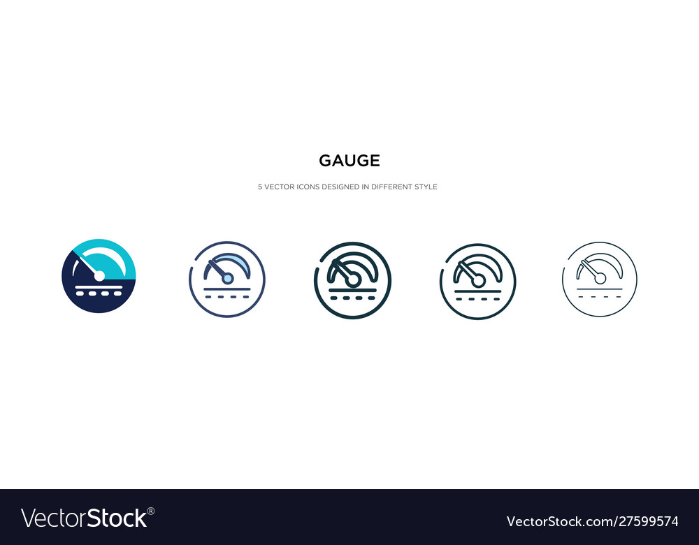 Gauge icon in different style two colored vector image Gauge icon in different style two colored