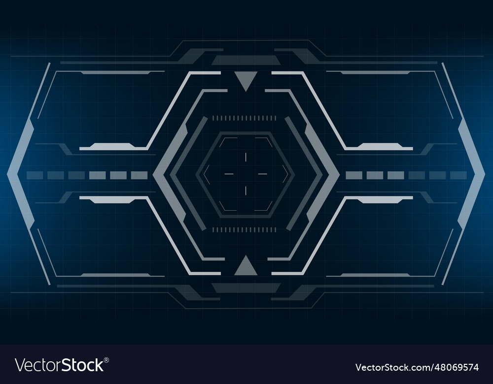Hud sci-fi interface screen view design virtual vector image Hud sci-fi interface screen view design virtual