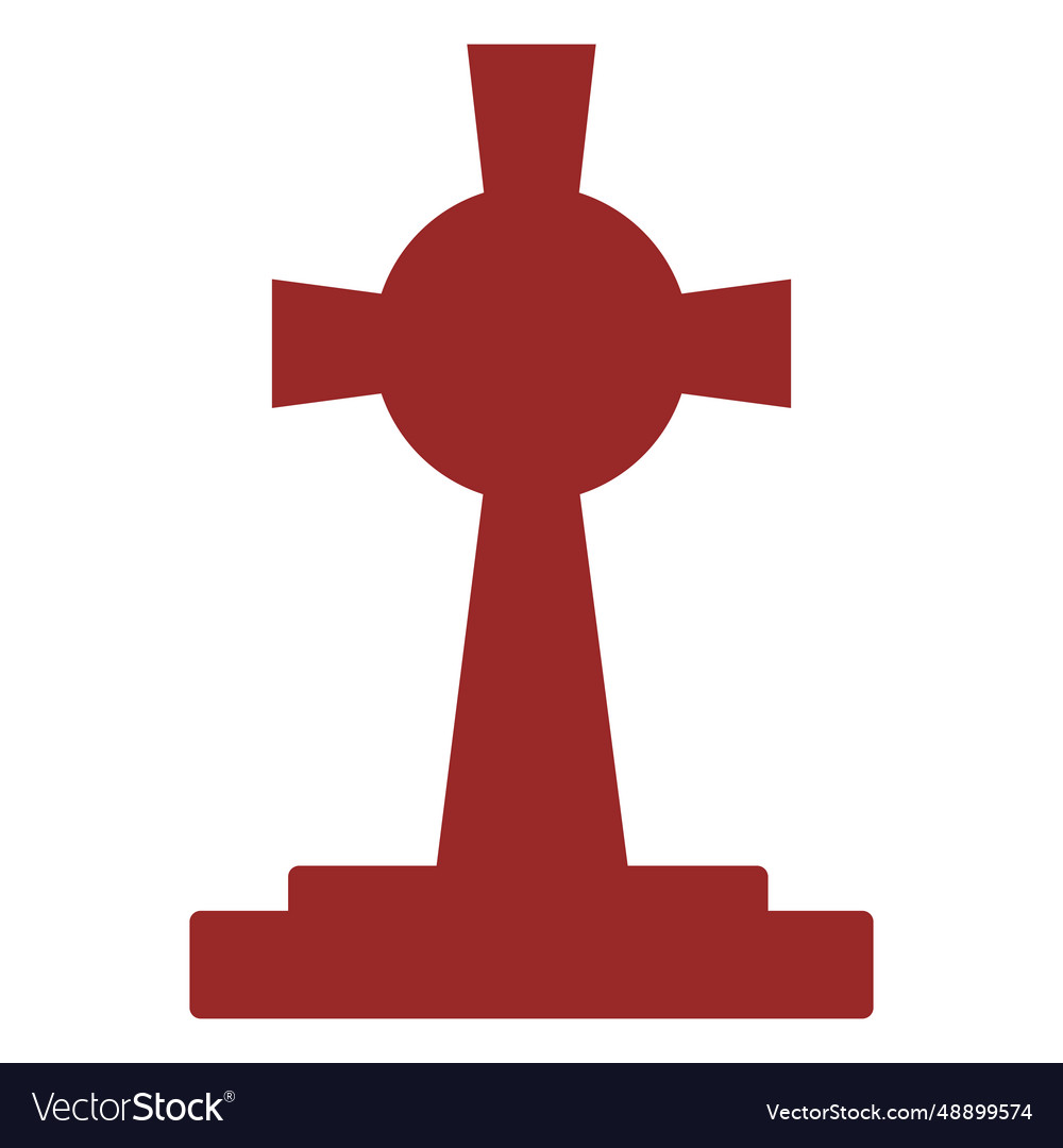 Large cross gravestone silhouette