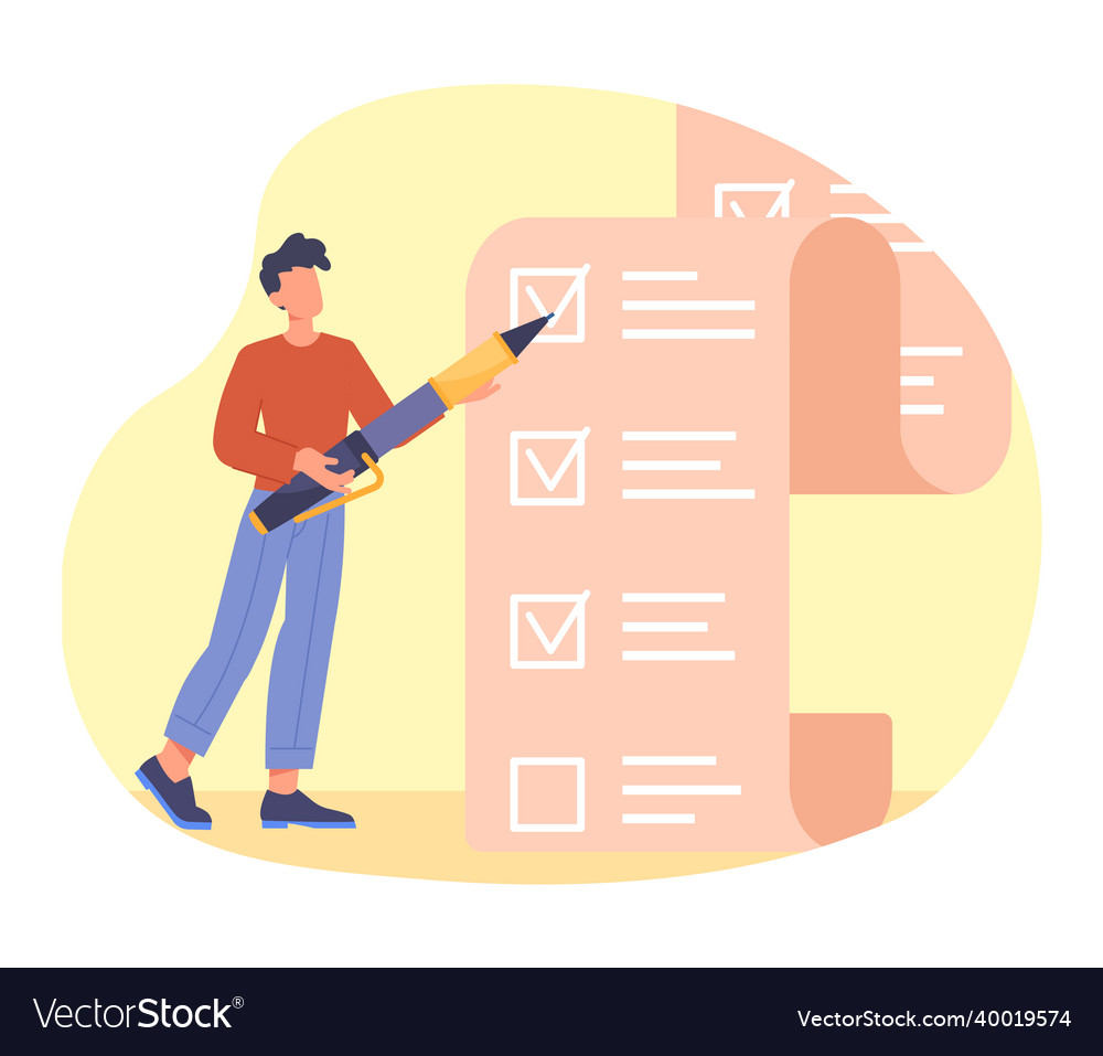 Large list of tasks concept vector image Large list of tasks concept
