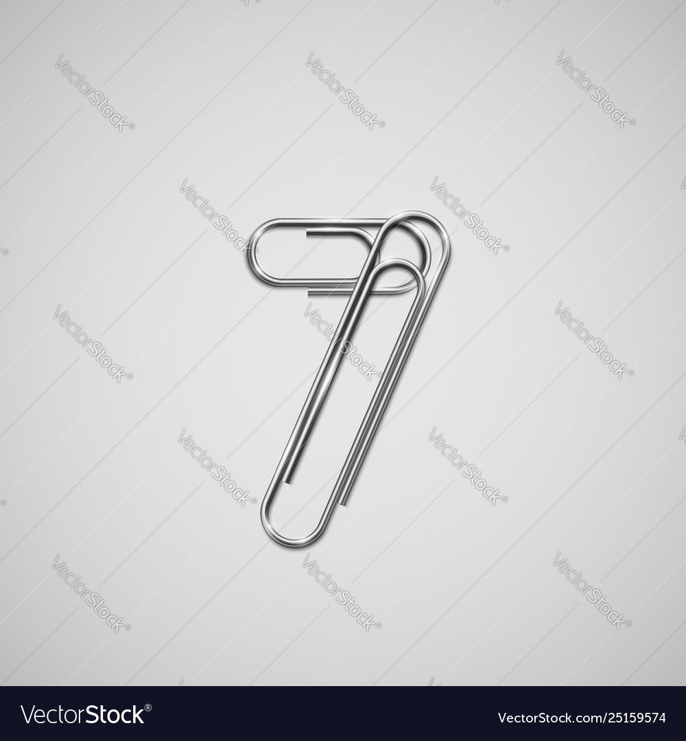 Linked paperclips forming a character vector image Linked paperclips forming a character